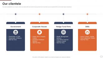 Financial Services Company Profile Our Clientele Ppt Styles Diagrams