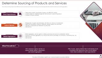 Financial Services Consultancy Determine Sourcing Of Products And Services