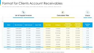 Financial services for small businesses and startups format for clients account receivables