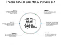 Financial services gear money and cash icon