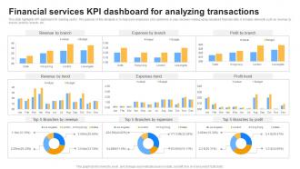 Financial Services KPI Dashboard For Analyzing Transactions