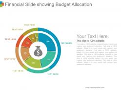 Financial slide showing budget allocation ppt background