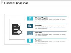 Financial snapshot ppt powerpoint presentation gallery example cpb
