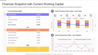 Financial snapshot with current working capital