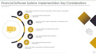 Financial Software Systems Implementation Considerations Powerpoint Ppt Template Bundles