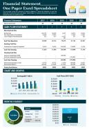 Financial statement one pager excel spreadsheet presentation report ppt pdf document