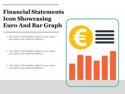 Financial statements icon showcasing euro and bar graph