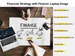 Financial strategy with finance laptop image