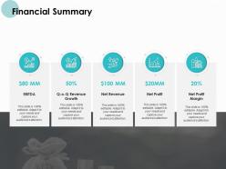 Financial Summary Net Profit Ppt Powerpoint Presentation Infographics Sample
