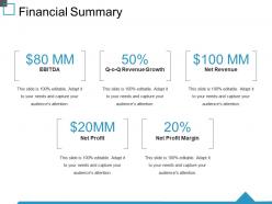 Financial summary ppt deck