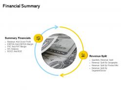 Financial Summary Ppt Powerpoint Presentation Professional File Formats