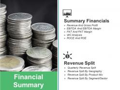 Financial summary ppt slides clipart images