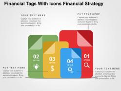Financial tags with icons financial strategy flat powerpoint design