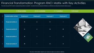 Financial transformation raci matrix key accounting and financial transformation toolkit