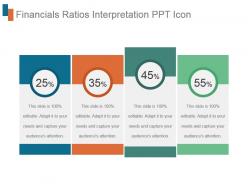 Financials ratios interpretation ppt icon