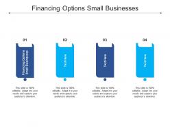 Financing options small businesses ppt powerpoint presentation model graphics tutorials cpb