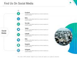 Find us on social media business outline ppt designs