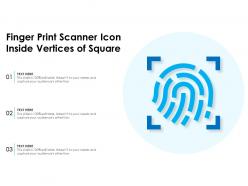 Finger print scanner icon inside vertices of square