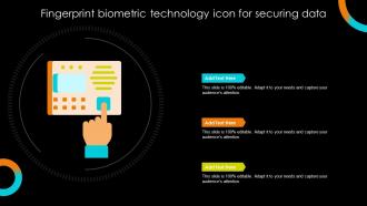 Fingerprint Biometric Technology Icon For Securing Data
