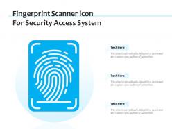 Fingerprint scanner icon for security access system