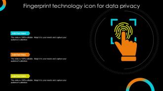 Fingerprint Technology Icon For Data Privacy