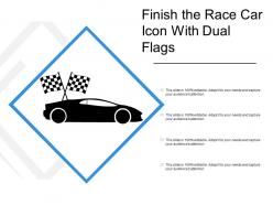 Finish the race car icon with dual flags
