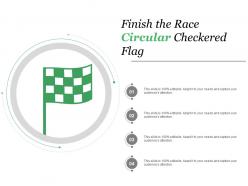 Finish the race circular checkered flag