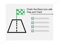 Finish the race icon with flag and track