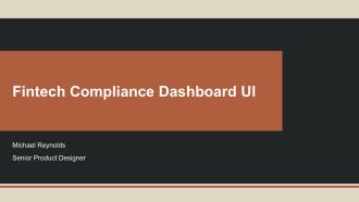 Fintech Compliance Dashboard UI PPT Guidelines VA