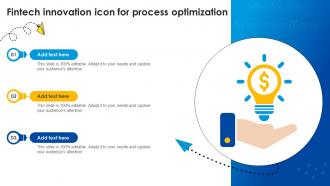 Fintech Innovation Icon For Process Optimization