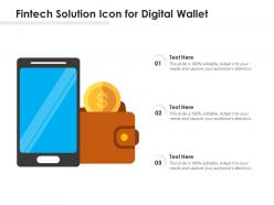 Fintech solution icon for digital wallet