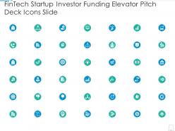 Fintech startup investor funding elevator pitch deck icons slide ppt clipart