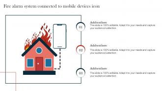 Fire Alarm System Connected To Mobile Devices Icon