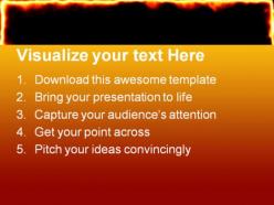 Fire burning frame metaphor powerpoint templates and powerpoint backgrounds 0411