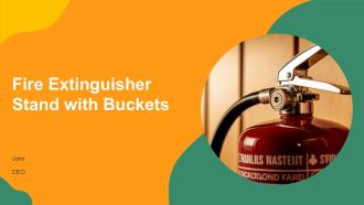Fire Extinguisher Stand With Buckets PPT PowerPoint AT