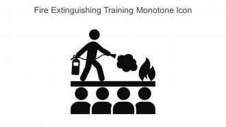 Fire Extinguishing Training Monotone Icon In Powerpoint Pptx Png And Editable Eps Format