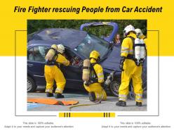 Fire fighter rescuing people from car accident