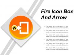 Fire icon box and arrow ppt examples