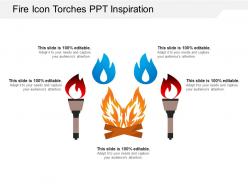 Fire icon torches ppt inspiration