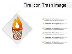 Fire Icon Trash Image PPT Presentation