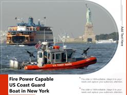 Fire Power Capable US Coast Guard Boat In New York