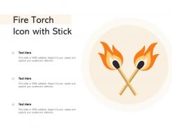 Fire torch icon with stick