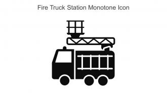 Fire Truck Station Monotone Icon In Powerpoint Pptx Png And Editable Eps Format