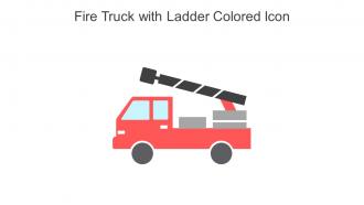 Fire Truck With Ladder Colored Icon In Powerpoint Pptx Png And Editable Eps Format