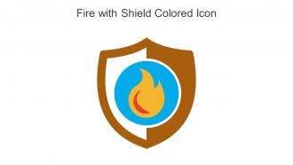 Fire With Shield Colored Icon In Powerpoint Pptx Png And Editable Eps Format