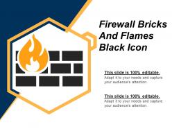 Firewall bricks and fames black icon