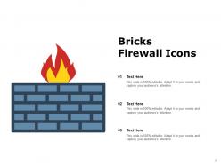 Firewall Icons Circular Bricks Protection Shield Internet World