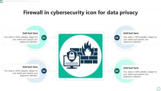 Firewall In Cybersecurity Icon For Data Privacy