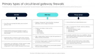 Firewall Network Security Primary Types Of Circuit Level Gateway Firewalls