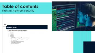 Firewall Network Security Table Of Contents